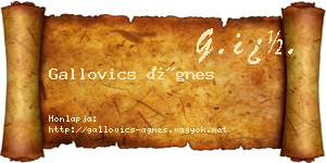 Gallovics Ágnes névjegykártya